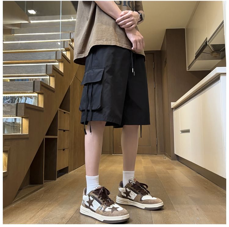 emeisa - Cargoshorts met trekkoord in de taille en wijde pijpen