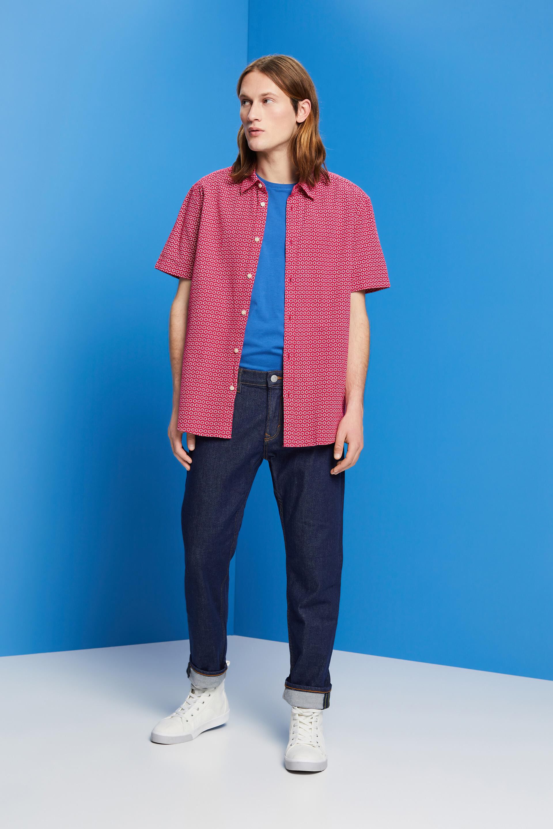 Chemise imprimée en lin mélangé