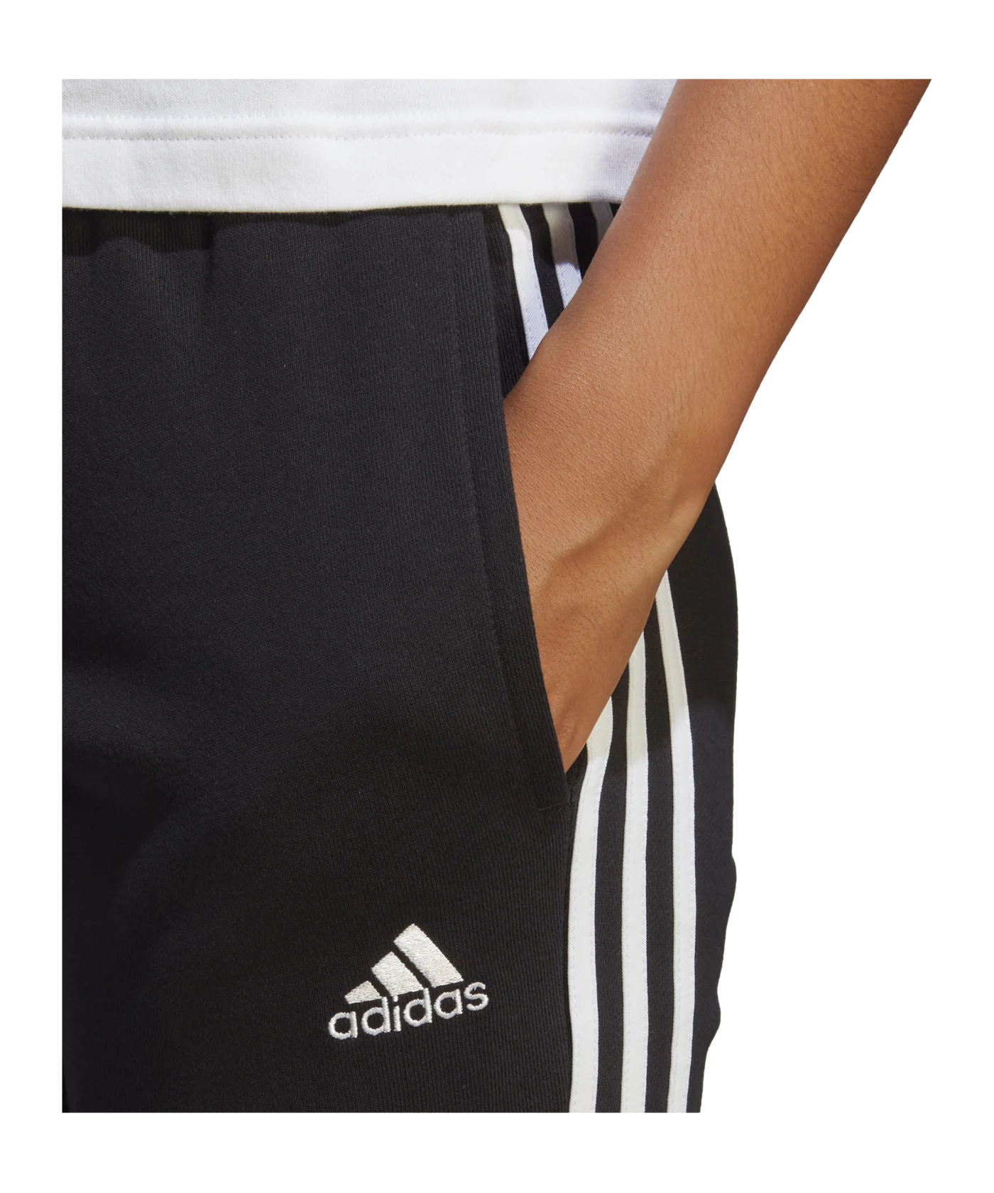 adidas 3S Jogginghose Damen Schwarz Weiss