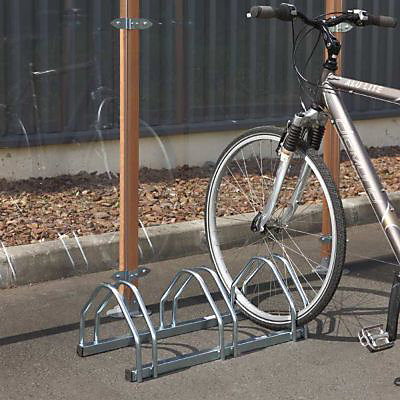 Râtelier au sol pour rangement de 3 vélos L. 72 cm acier