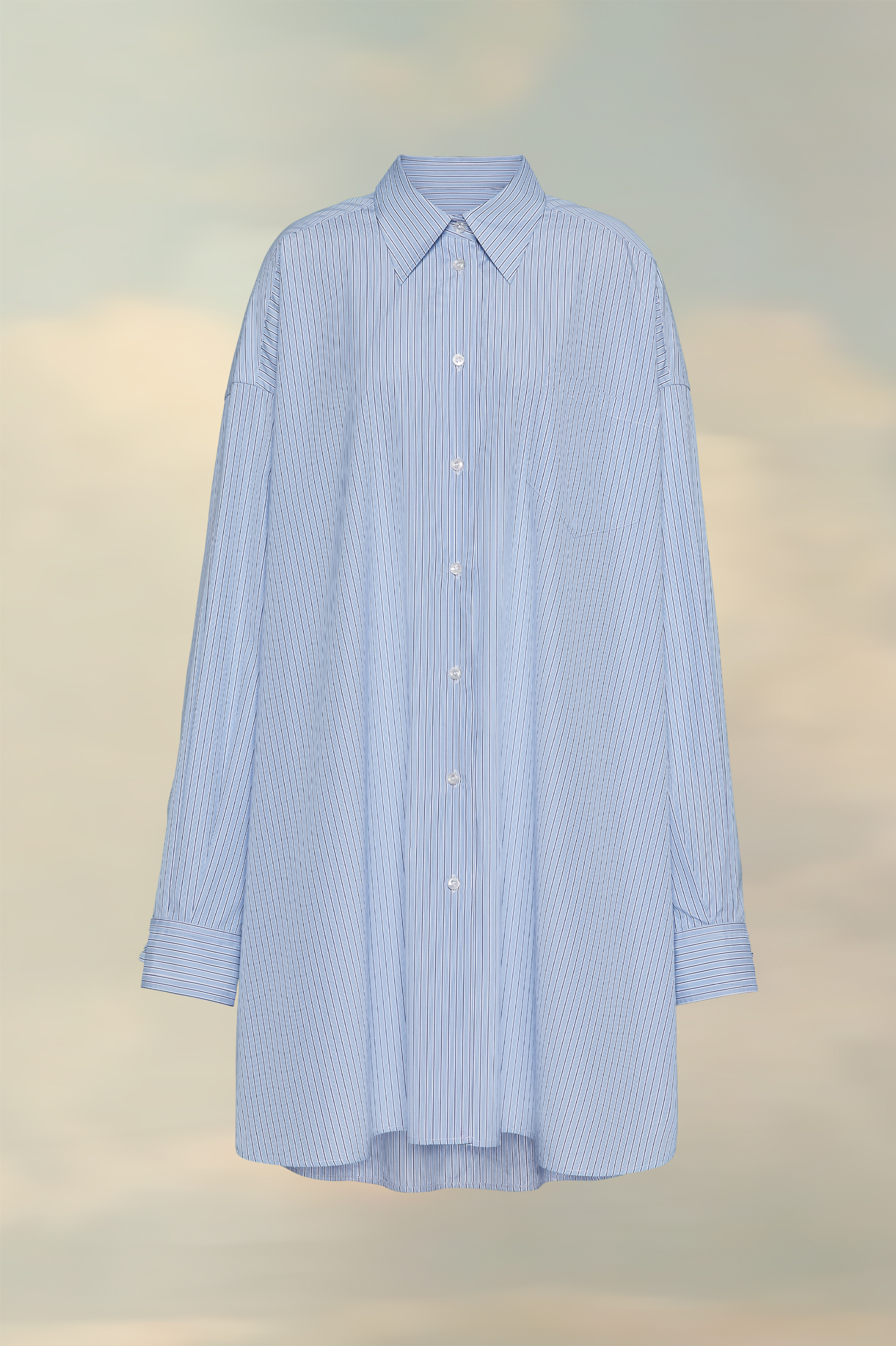 Chemise fines rayures popeline de coton