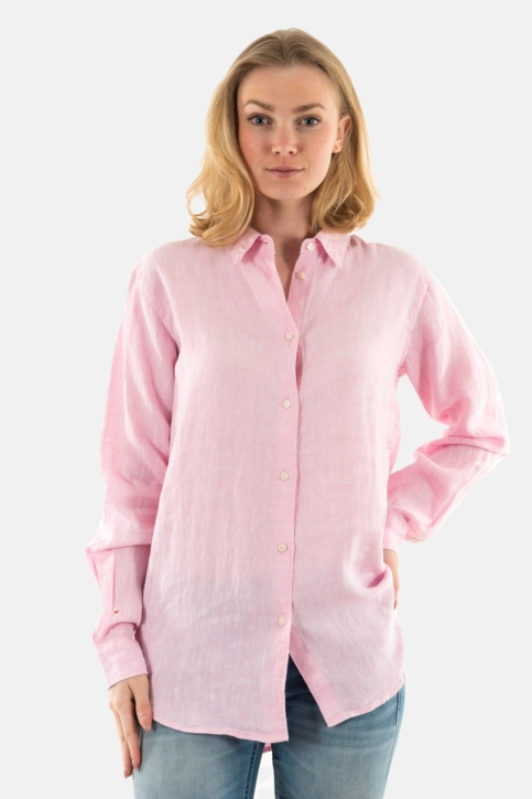 Chemisier superdry casual linen boyfriend 2lv lilac blush pink