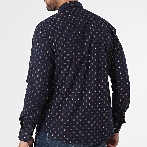 Chemise Manches Longues Bleu Marine