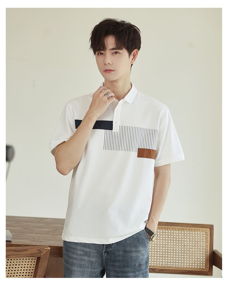 Capbrew - Poloshirt met korte mouwen en strepenpaneel