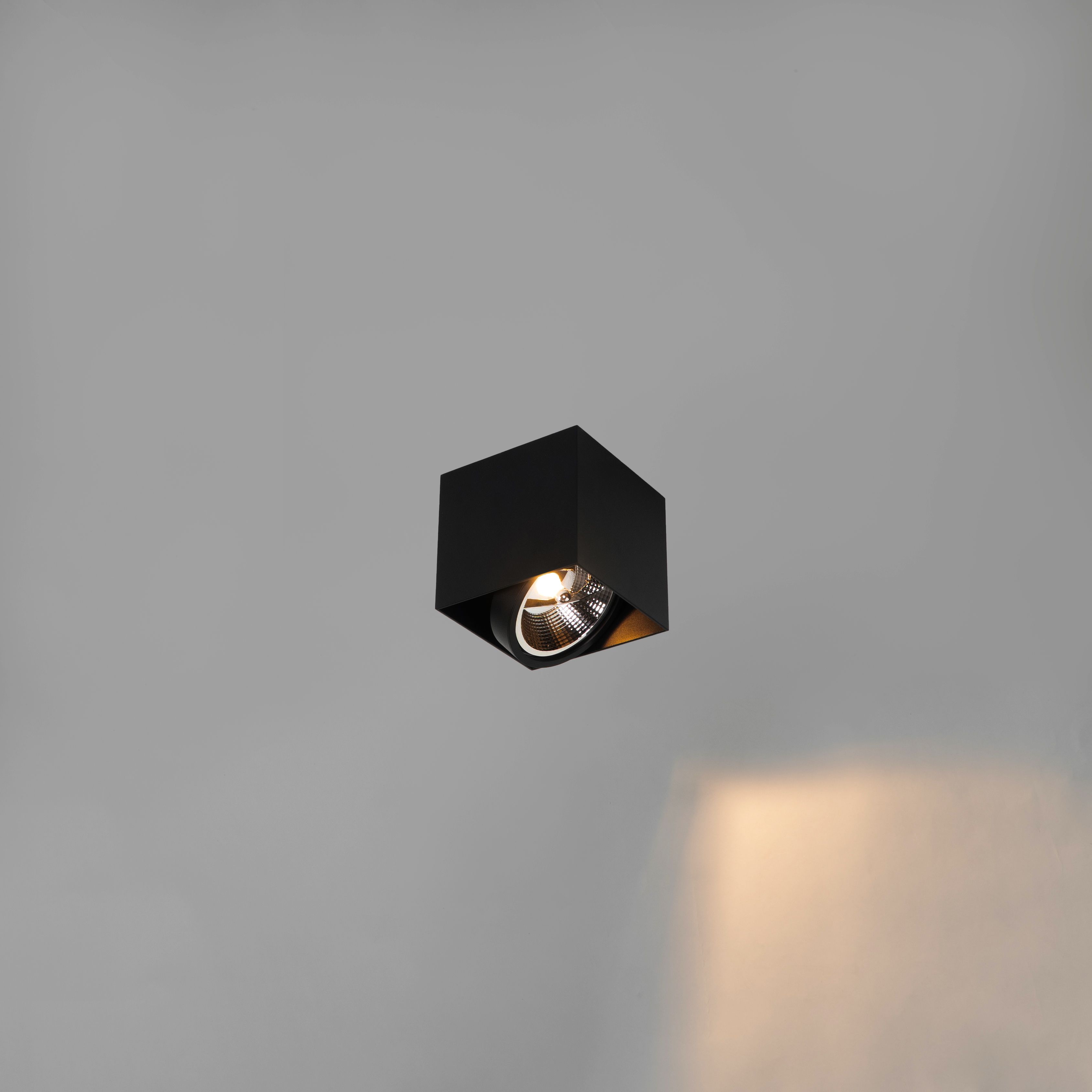 Design spot zwart vierkant AR111 - Box