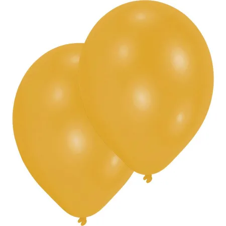 amscan Latexballons Metallic gold 27,5 cm, 10 Stück