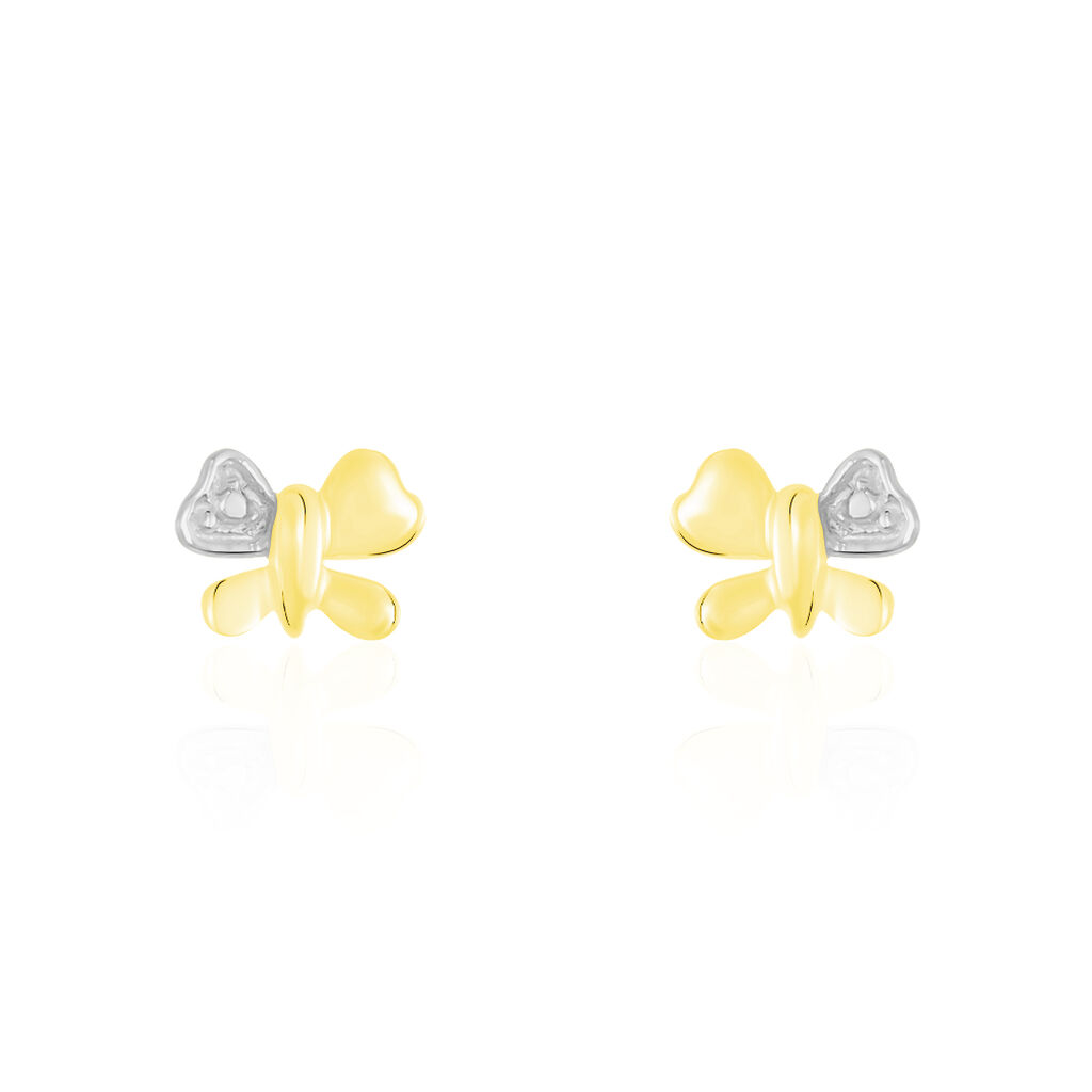 Boucles D'oreilles Puces Bartholomee Papillon Or Jaune
