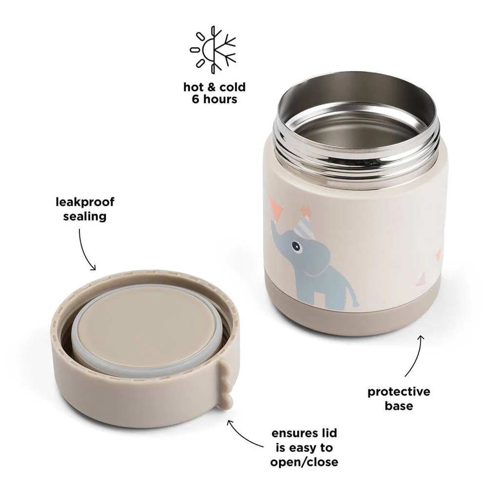 Done by Deer Thermo voedsel container Celebration - Zand 300 ml