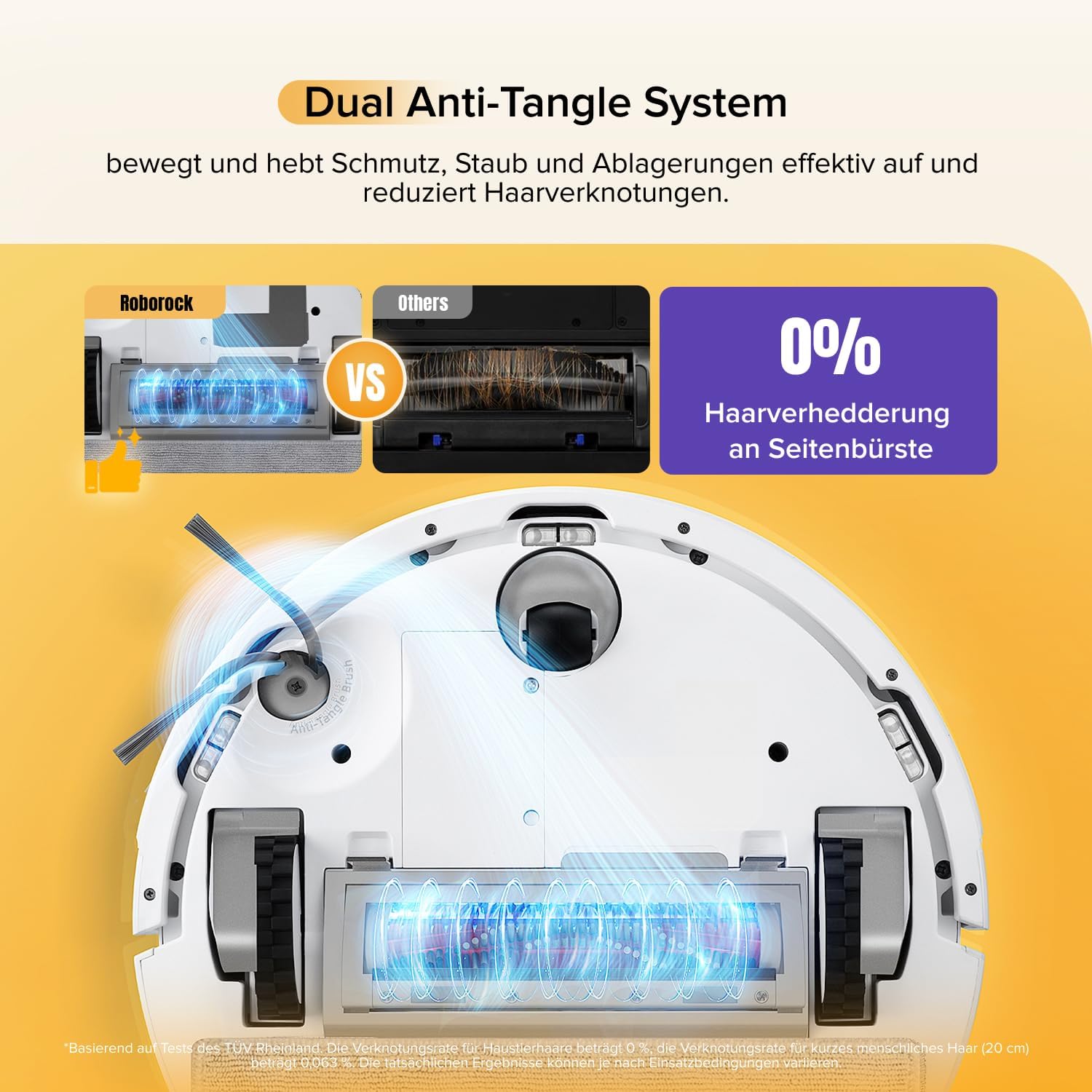 roborock Q7 M5 Saugroboter mit Wischfunktion, 10.000Pa Starker Saugkraft, Dual Anti-Tangle-System, 150Min Laufzeit, LiDAR Navigation, Staubsauger Roboter für Teppich, Tierhaare, APP Steuerung(Weiß)