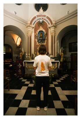 T-Shirt Unisexe Çois 'Cycling is Religion' Blanc