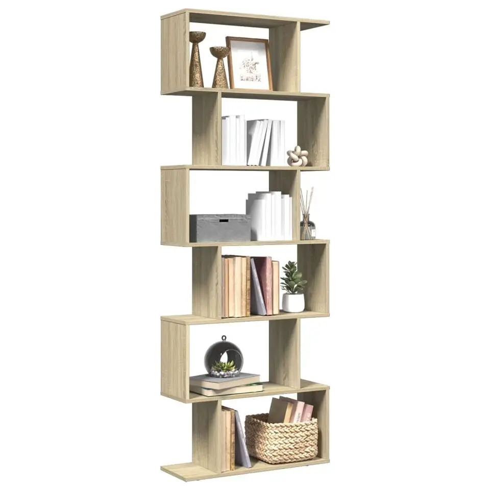 vidaXL - 6-laags Boekenkast voor woonkamers - Sonoma eiken - Hout - 70x24x193 cm