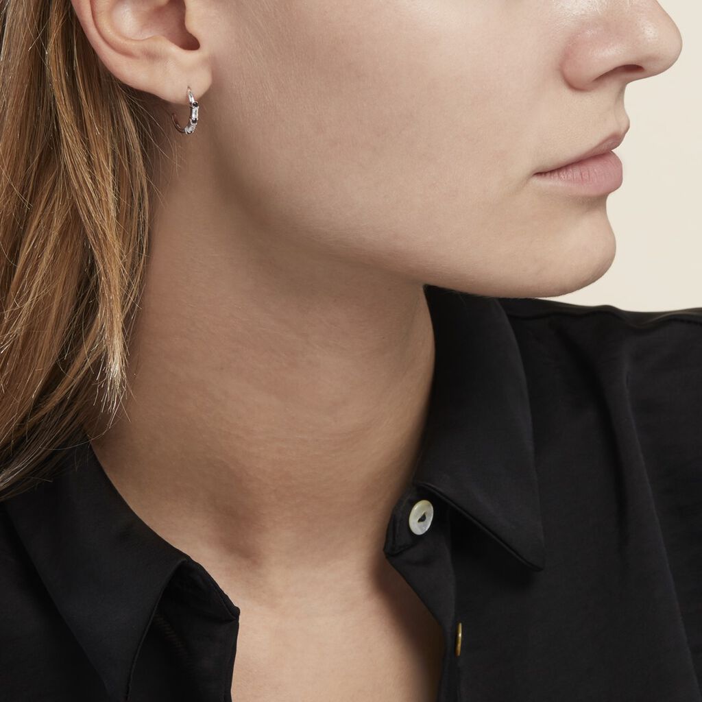 Créoles Adriana Argent Blanc Oxyde De Zirconium