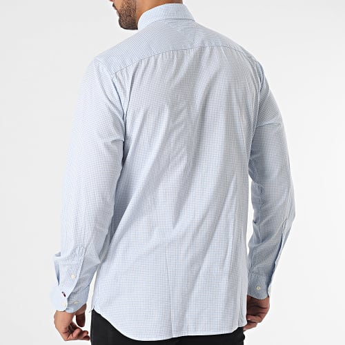 Chemise Manches Longues Soft Flex Gingham 2837 Bleu Clair