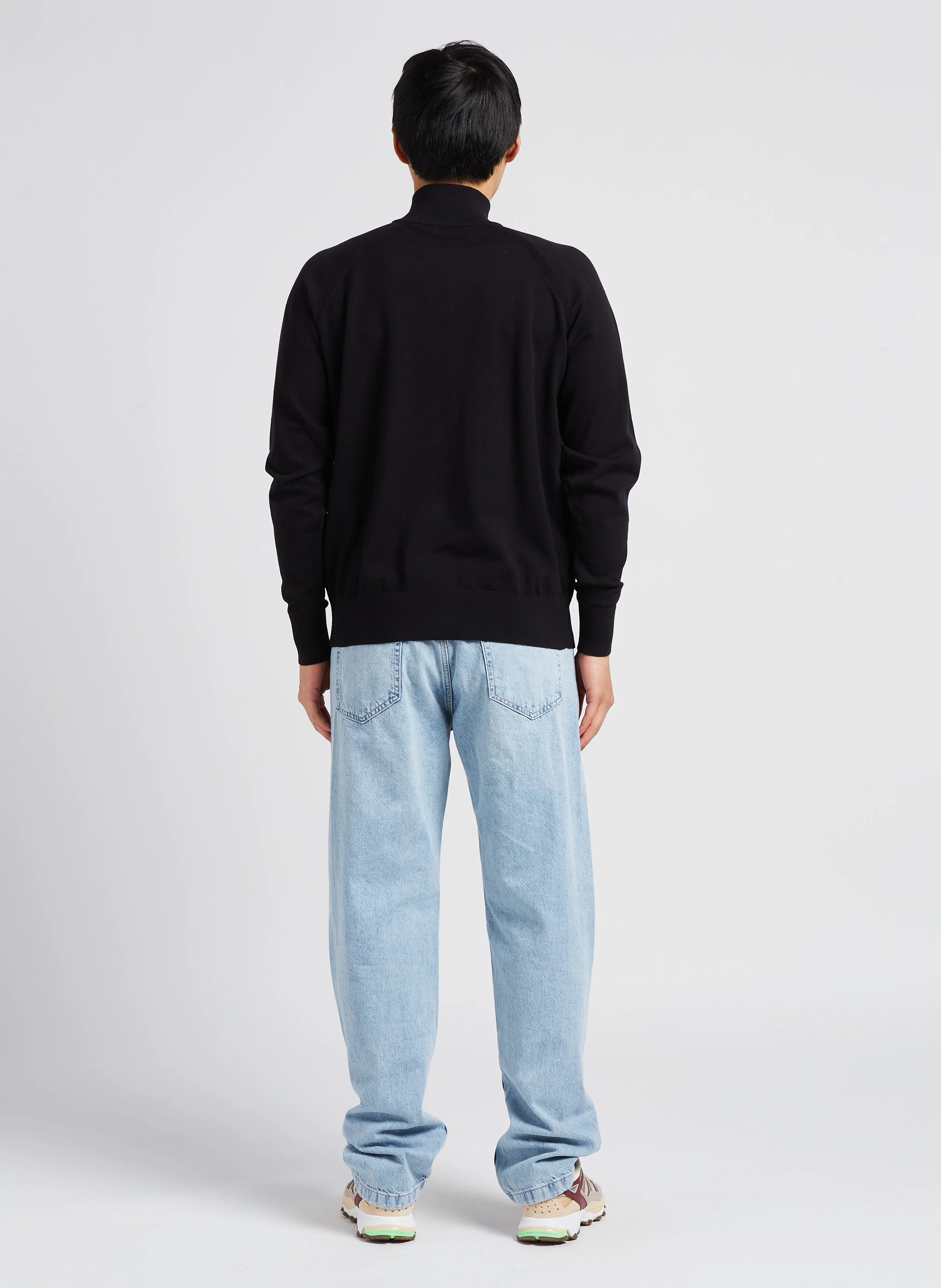 Pull droit col montant zippé | Gris