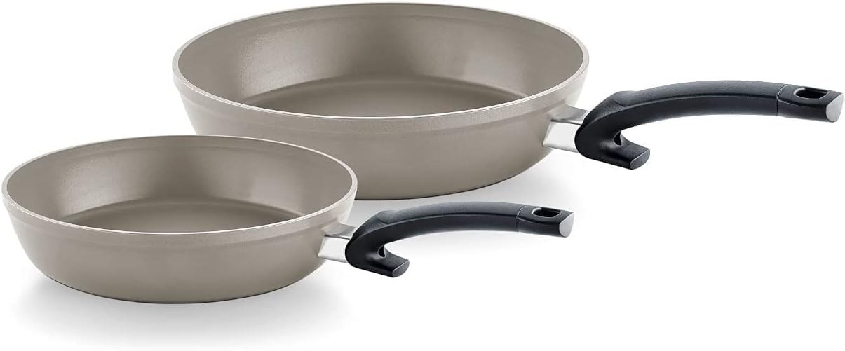Fissler Ceratal Comfort Pfannen-Set / 2-teilig, Aluminium-Pfanne, Keramik-beschichtet (24+28 cm) Ceramic Bratpfanne antihaftend – Induktion [Exklusive bei Amazon], Grau