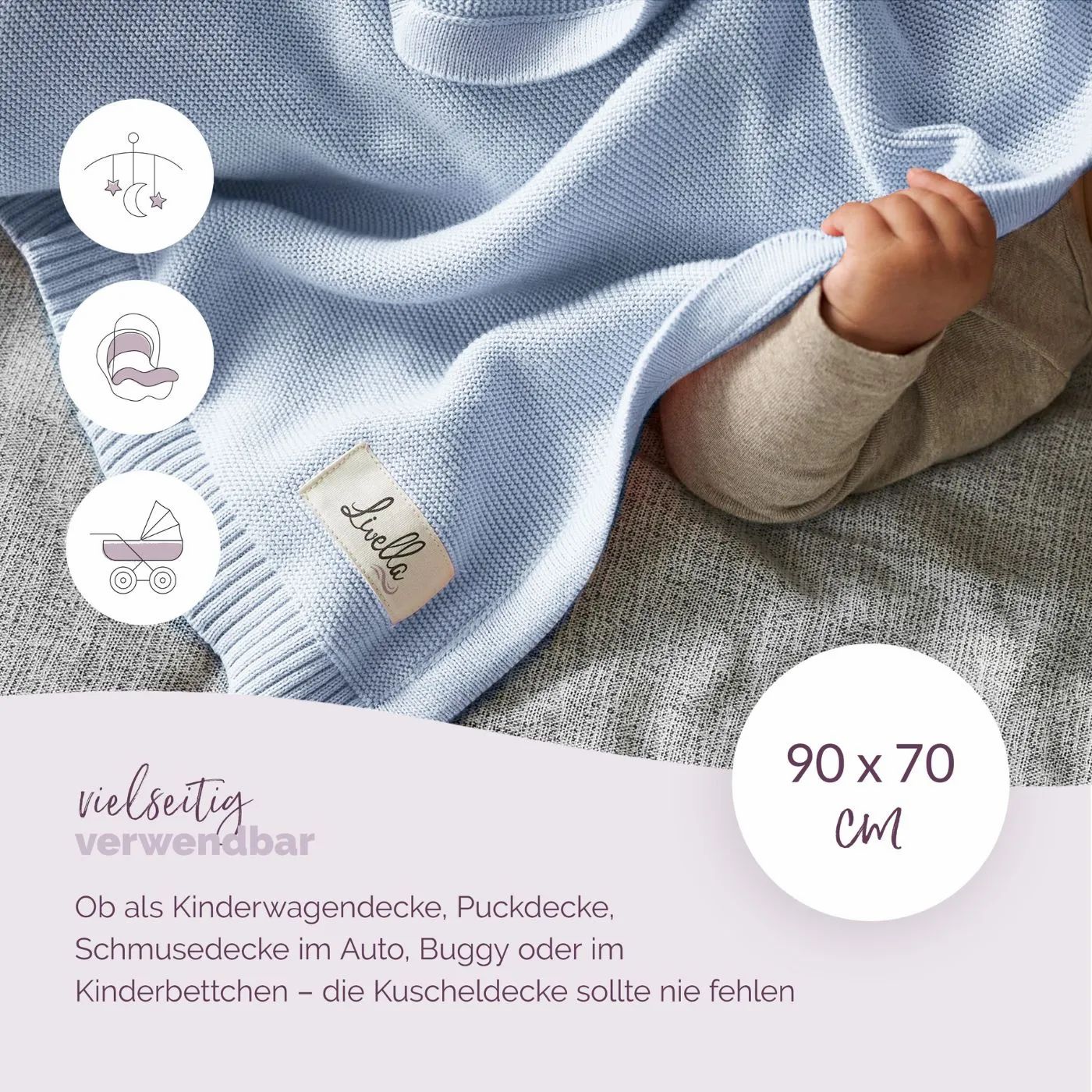 Livella Babydecke aus 100% Bio-Baumwolle
