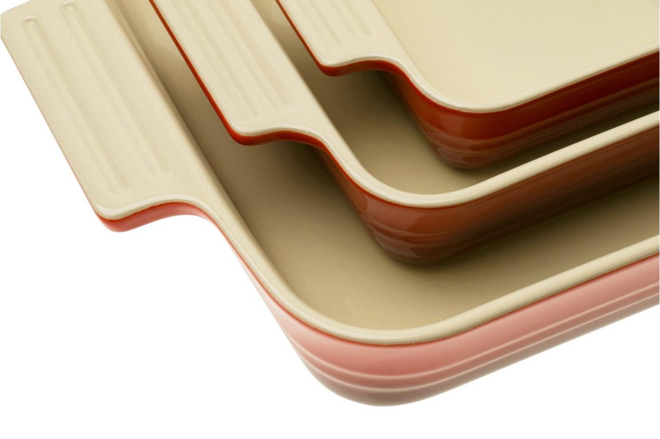 Le Creuset ovenschalen 79161000600080 set van 3, rechthoekig, rood