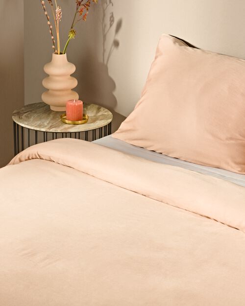 housse de couette satin 140x200/220 uni taupe