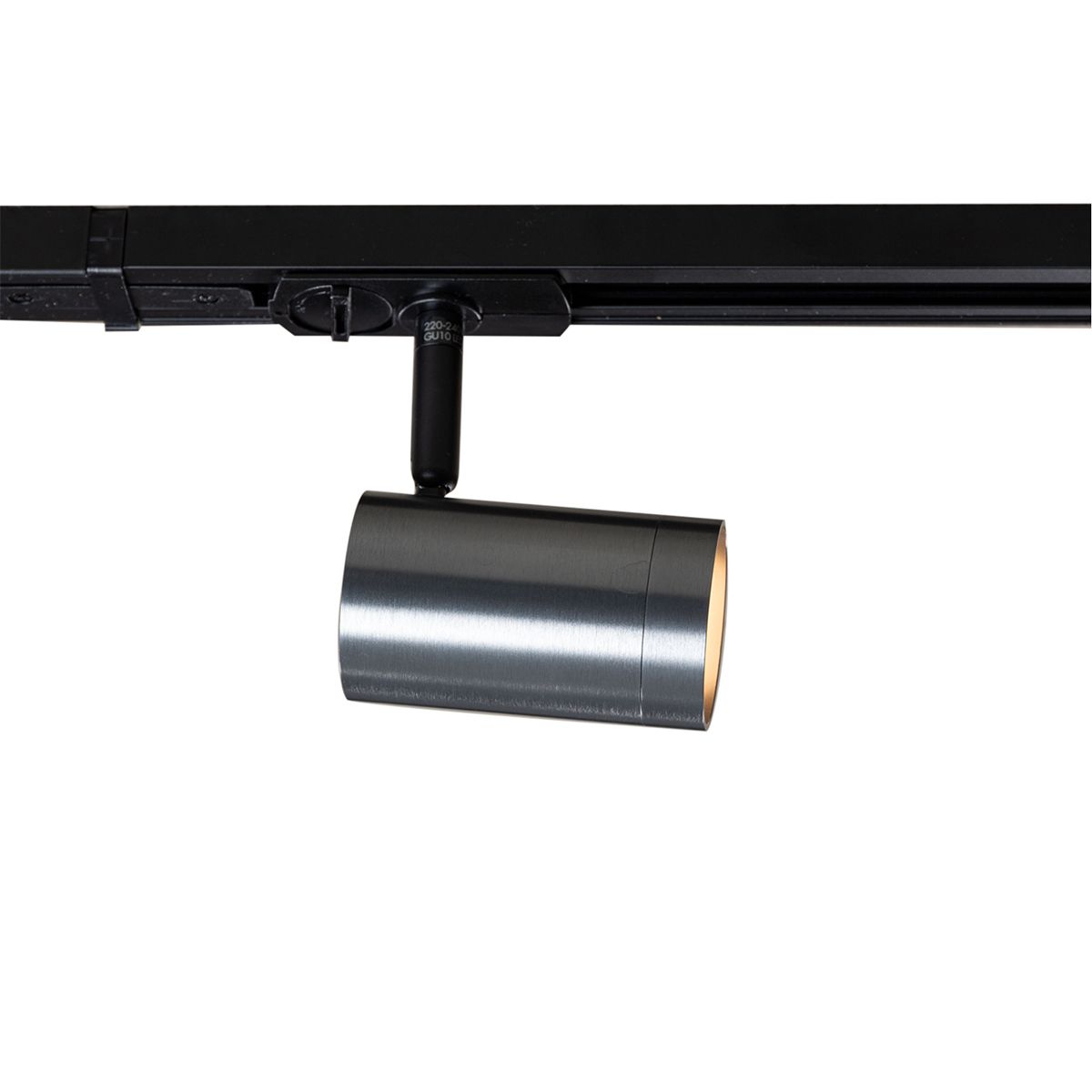 Modern railsysteem met 5 spots gunmetal 1-fase - Iconic Jeana