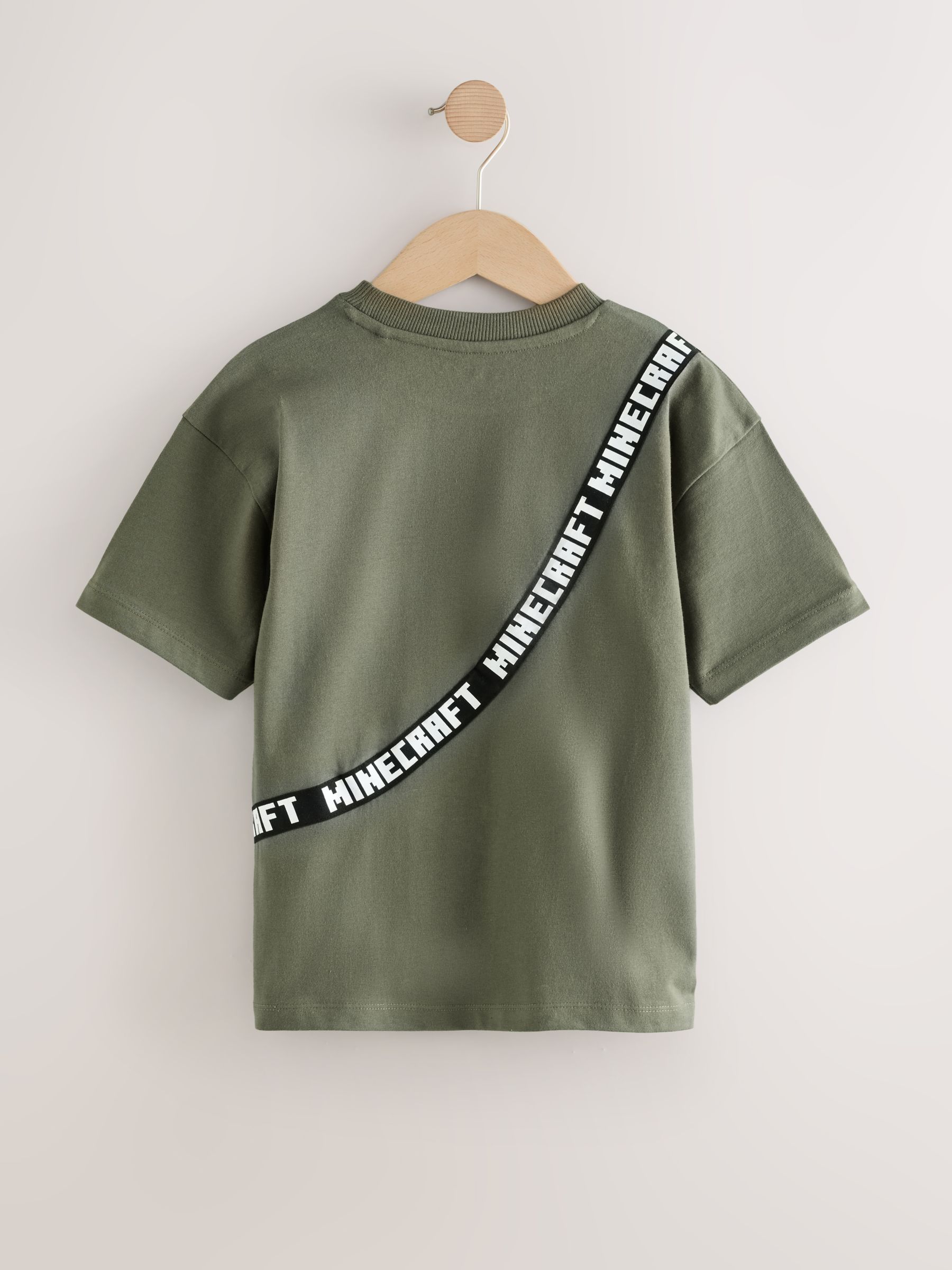 Kaki/groen - Minecraft T-shirt met tas (3-16jr)