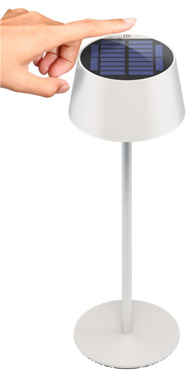 LED Solar Tischleuchte Outdoor Deko Garten Lampe Kabellose Beleuchtung mit Touch Steuerung IP44 (73929) - Weiss / Warmweiss