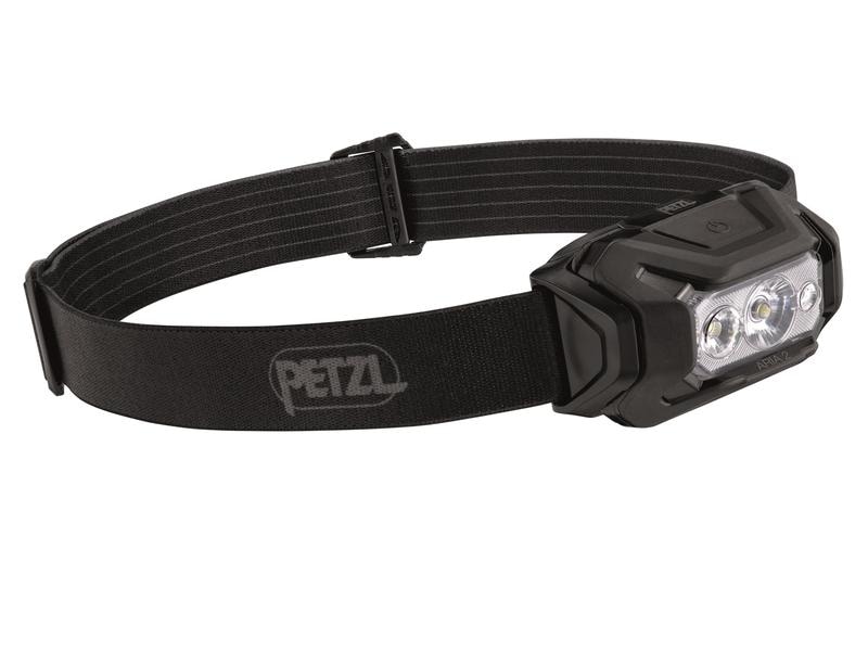 Petzl Stirnlampe Aria 2 RGB, Schwarz, 450 lm Stirnlampe für Beobachtungen in der Natur