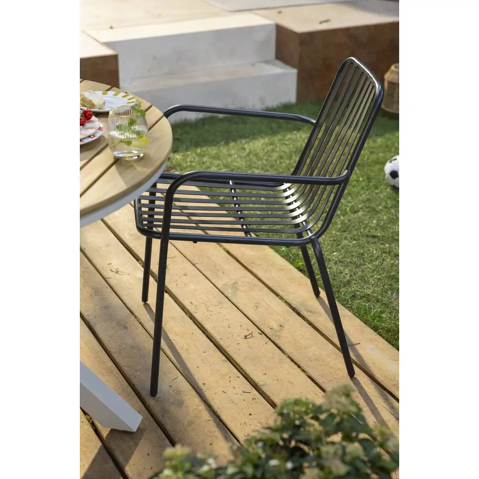 Stapelstoel Vence - metaal/antraciet - 82x55x62 cm