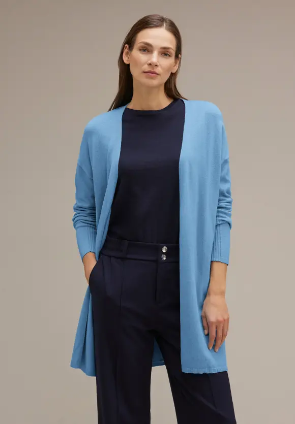 Langer Cardigan - gentle blue