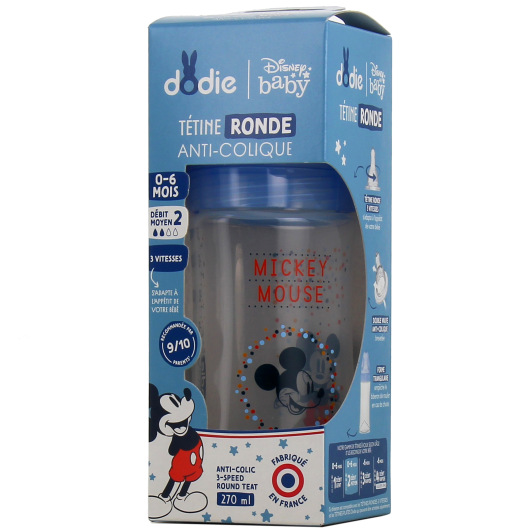 Dodie Initiation+ biberon anti colique tétine ronde 3 vitesses