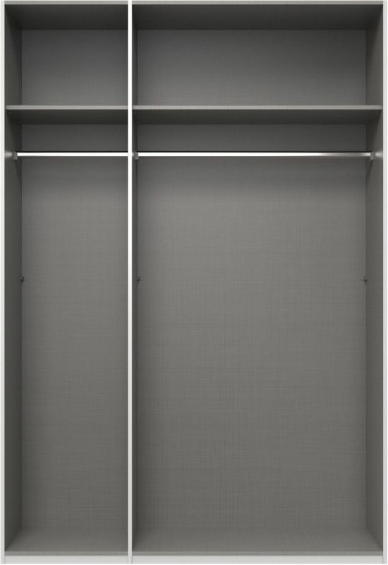 Kledingkast Oss - Hout - Grijs - 150x216x58 cm (BxHxD) - Draaideurkast - 3 Deuren - Hang-legkast