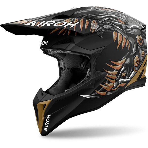 Airoh - Casque Wraaap Cyborg Noir / Or / Gris / Mat