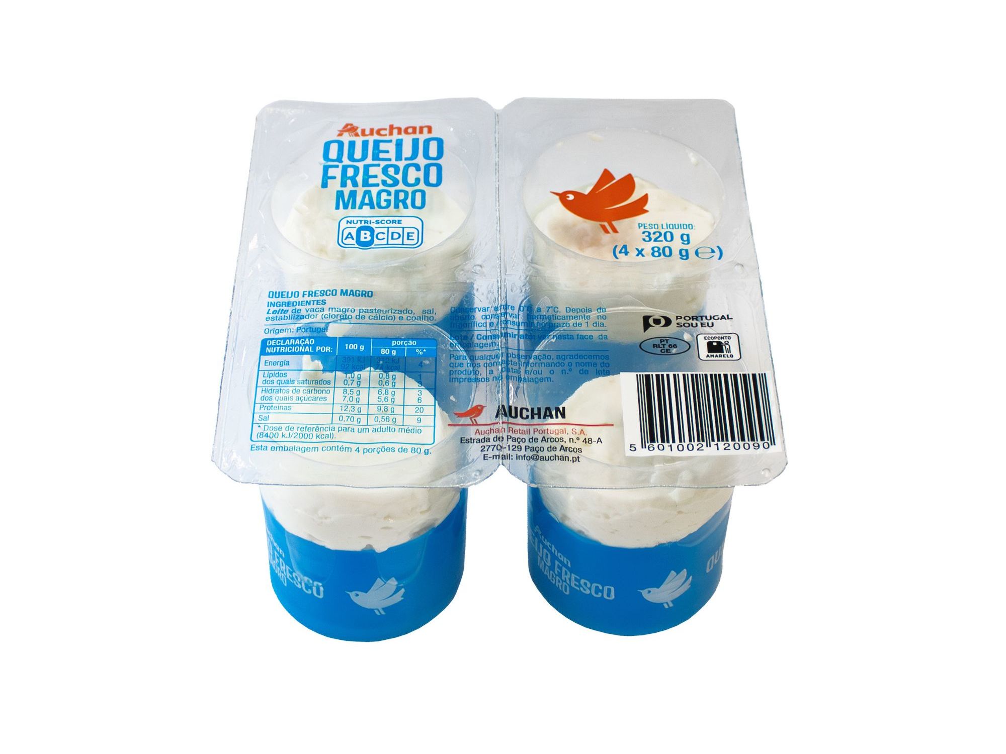 QUEIJO FRESCO AUCHAN MAGRO 4X80G