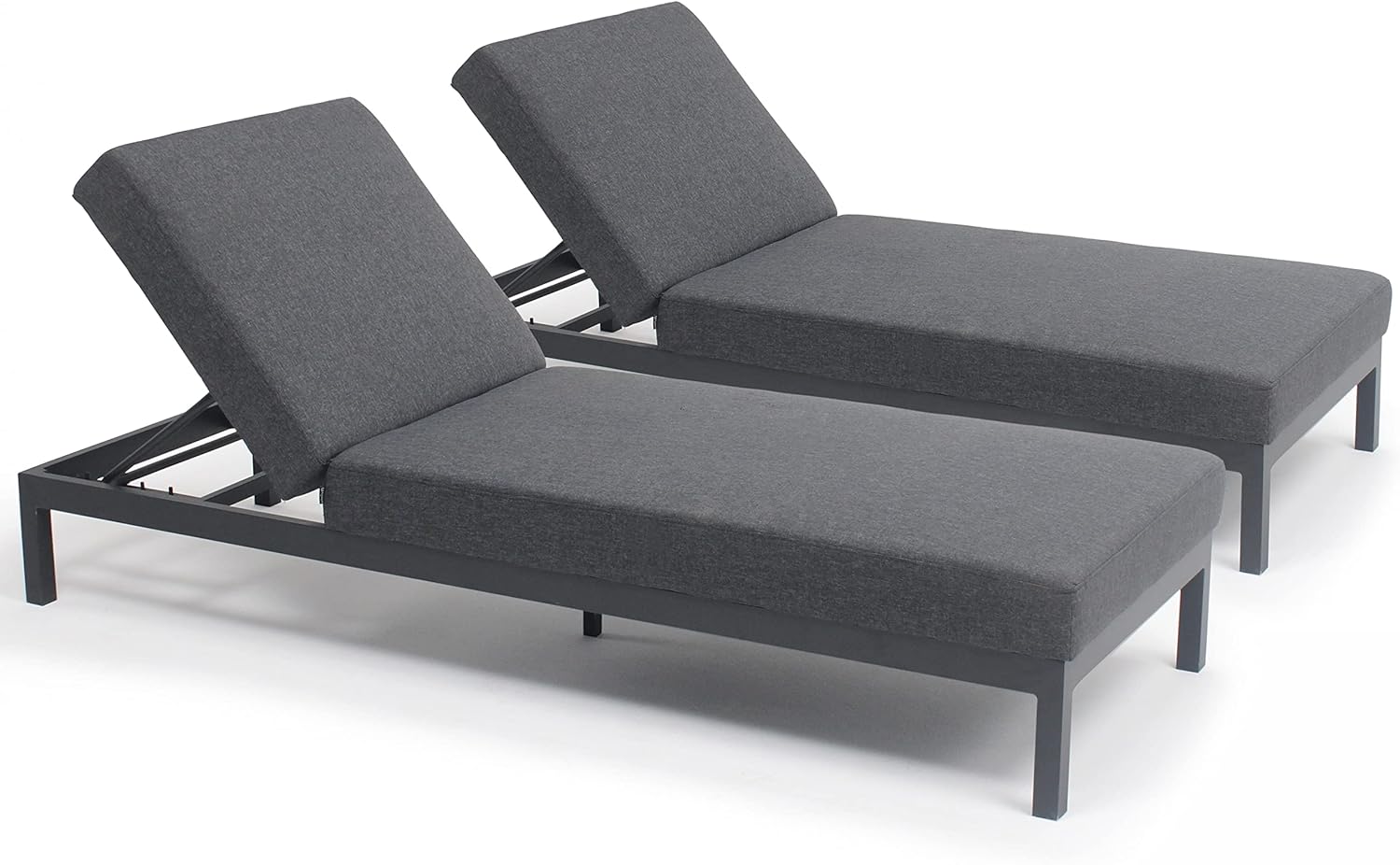 Oviala 2 Sonnenliegen aus Aluminium, Grau