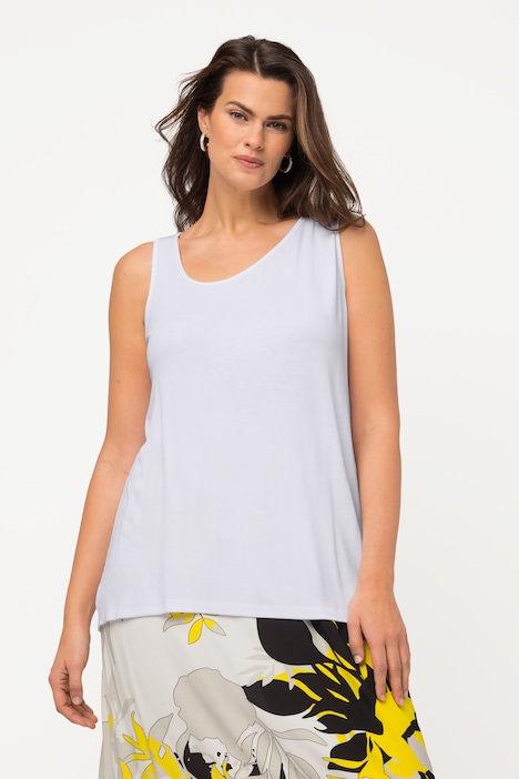 Top, Classic, asymmetrischer V-Ausschnitt, ärmellos