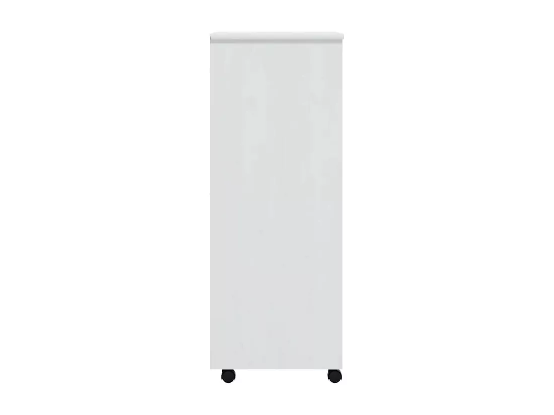 Armoire roulante avec tiroirs MOSS blanc bois de pin solide