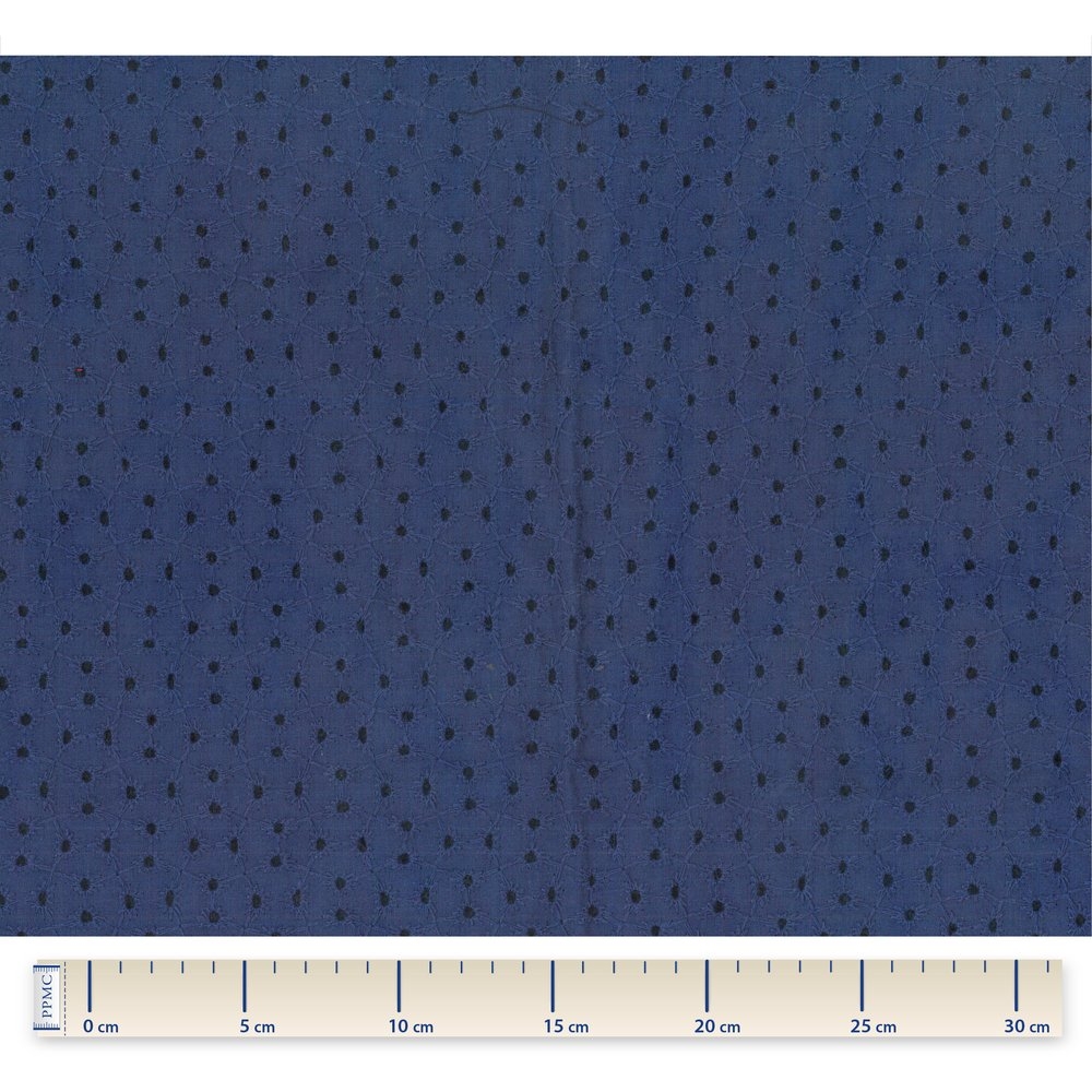 Tissu Coton Au Mètre Broderie Anglaise Marine