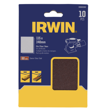 Irwin schuurvel 280 x 115 mm K150 voor klembevestiging, zonder perforatie, 5 stuks.