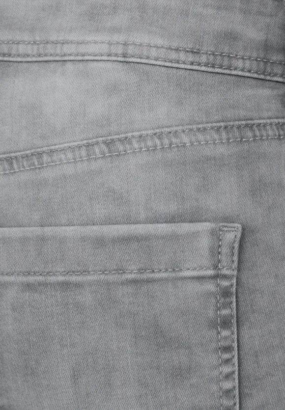 Graue Slim Fit Jeans - light grey random wash