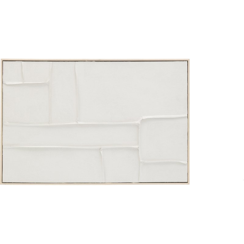 Tableau Klis en lin aux formes géométriques blanc 60 x 90 cm