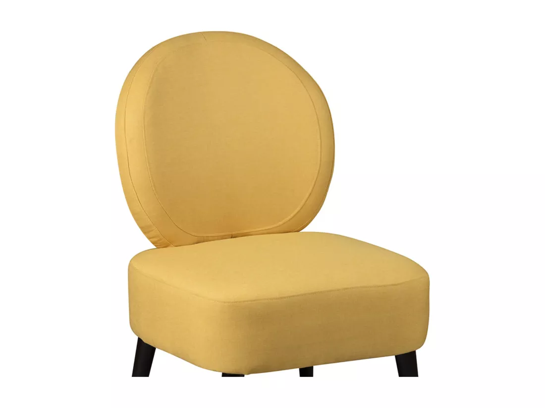 SKALAN - Fauteuil Crapaud Tissu Coloris Jaune Moutarde