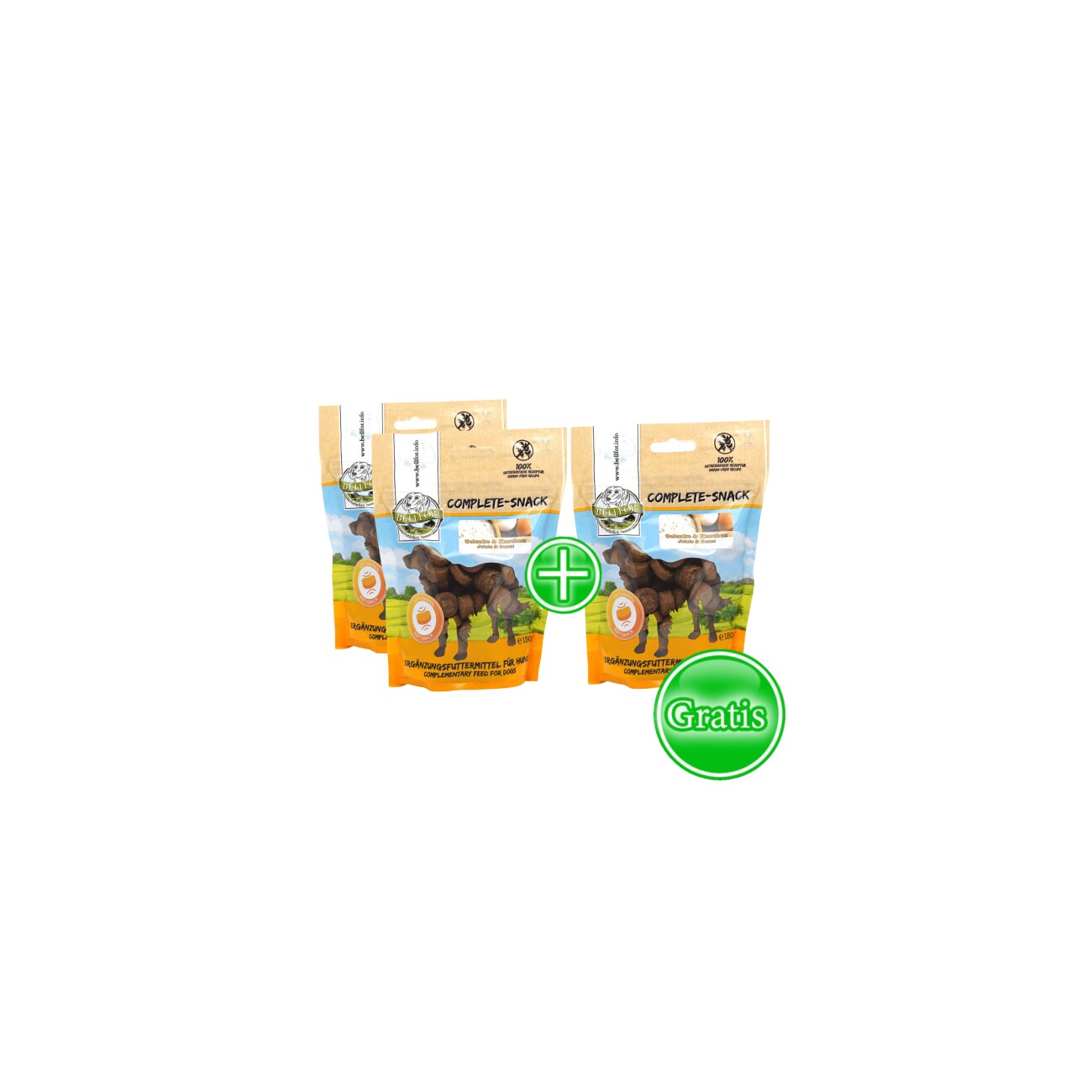 Bellfor Ergänzungsfuttermittel für Hunde - Gelenke und Knochen Complete-Snack - 3x150g