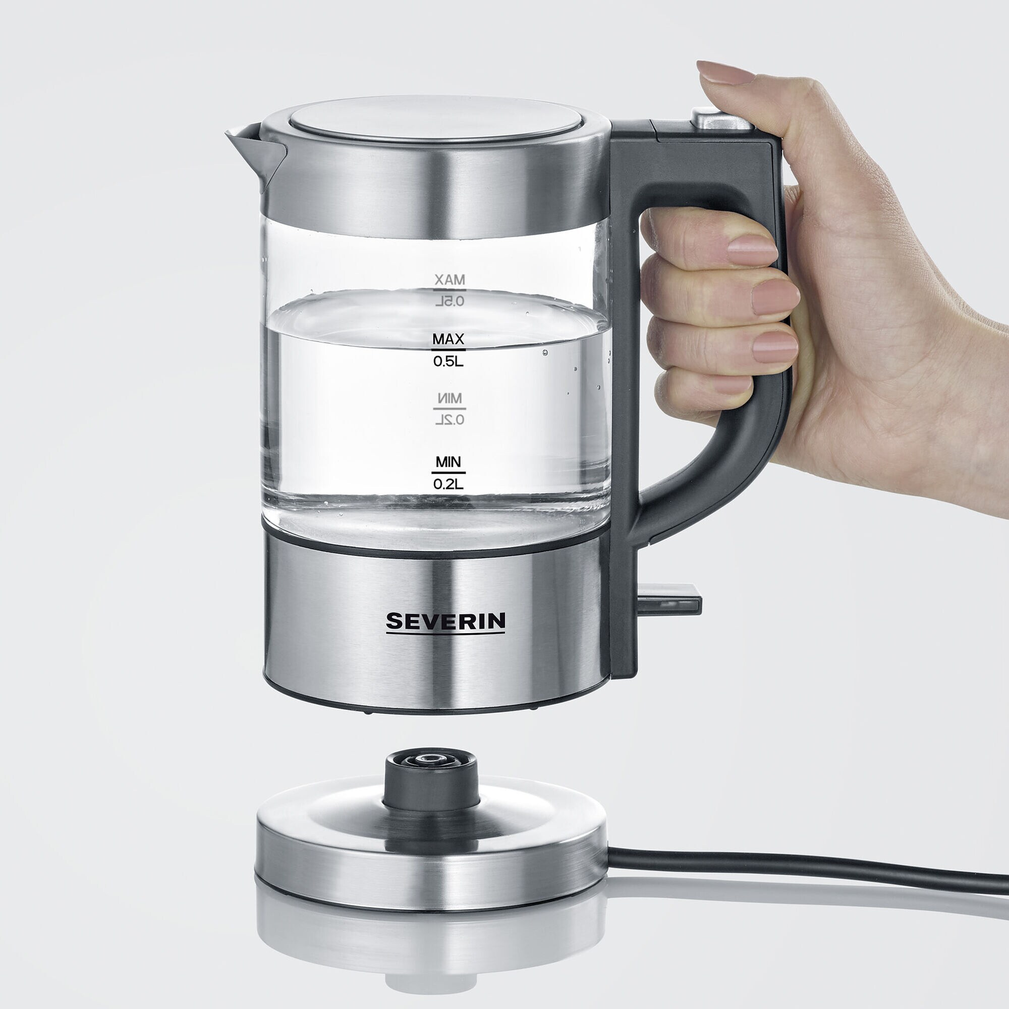 Severin Wasserkocher Mini Glas-Wasserkocher WK 3472