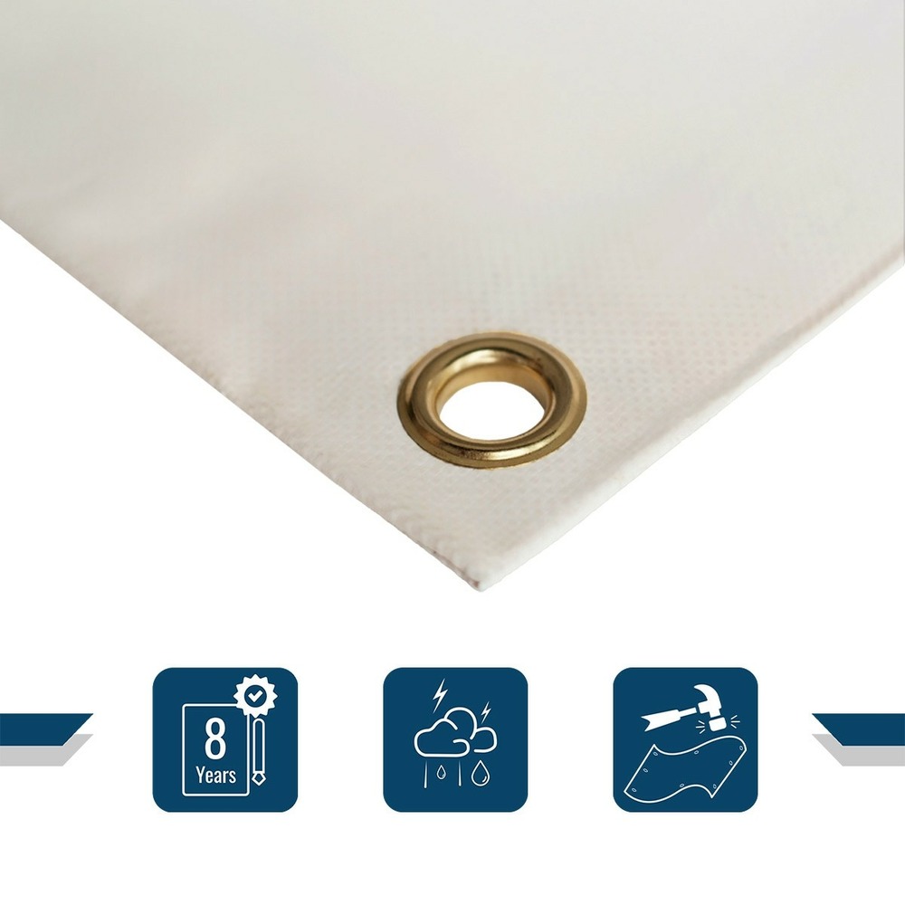 Toile pergola blanc crème 5x6 m - qualité 8 ans tecplast 640pr