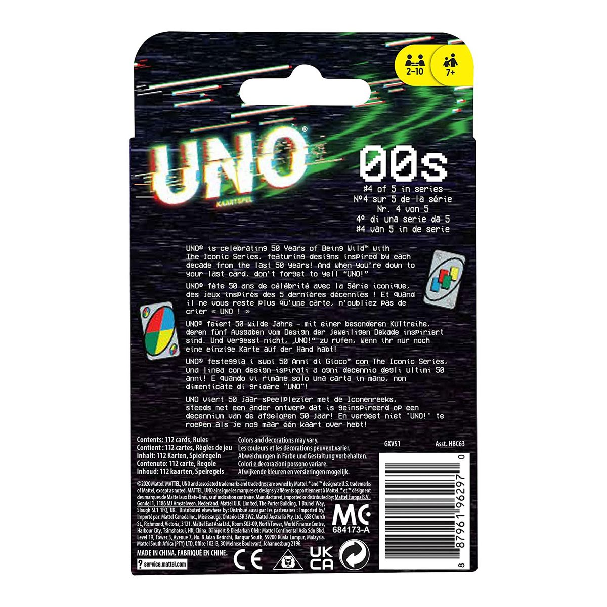 Mattel GXV51 - UNO Iconic 2000 - Kartenspiel