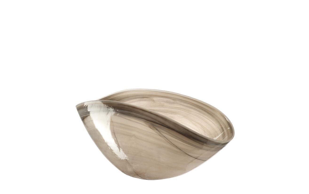 Dekoschale Albastro 38 cm, 1 Stück, BeigeDeko-Schale aus semitransparentem Glas