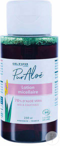 Pur'Aloé Lotion Micellaire 76% D'Aloe Vera Bio Et Équitable Flacon 250ml