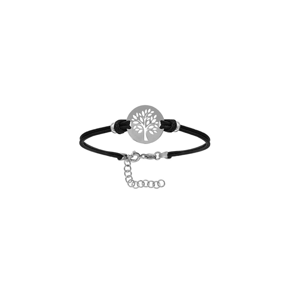 Bracelet cordon double noir - Arbre de vie