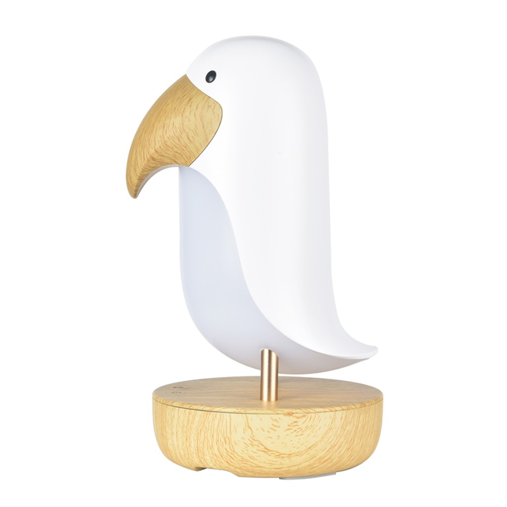 Tukan Vogel Bluetooth Lautsprecher mit LED Nachtlicht - Weiss / Braun