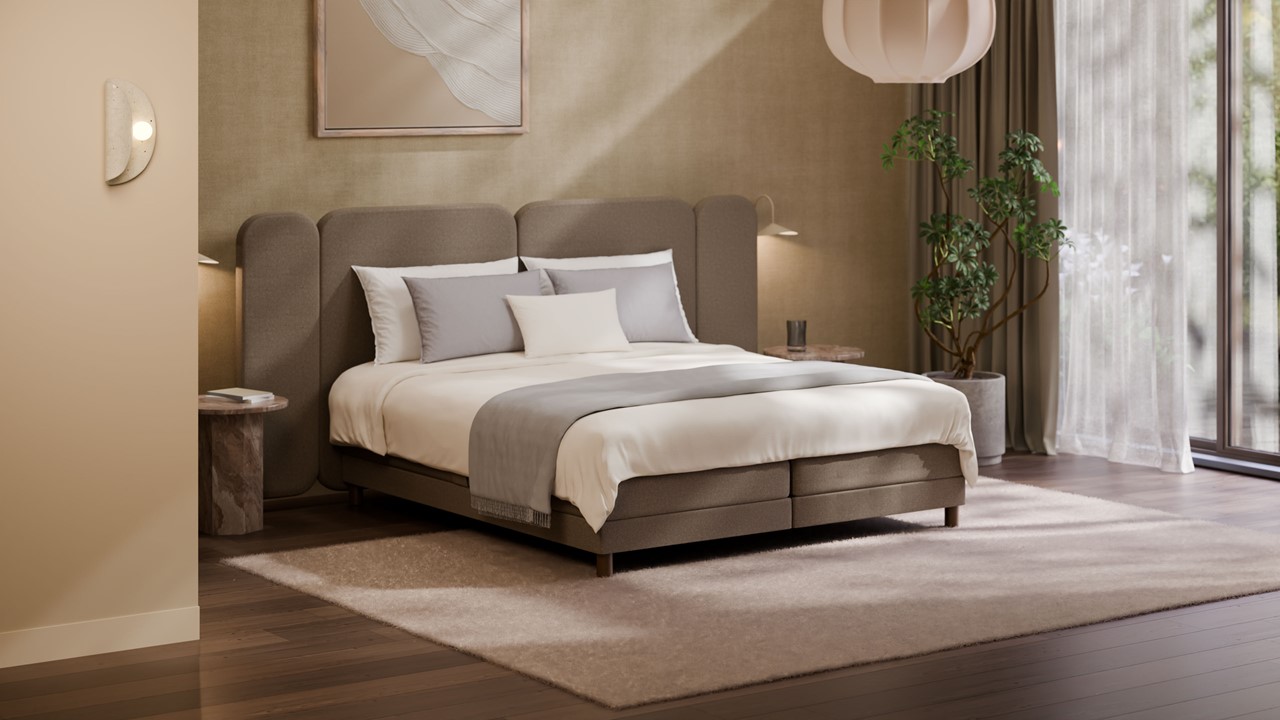 Elektrische boxspring Ridge met Kårlsson Excellence matras - Warm wool grey
