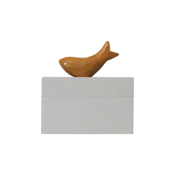 Ferm Living - Harbour Aufbewahrungsbox Koralle, H 17 x 14,5 cm, mistletoe / tan